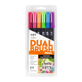 Tombow 56224 Dual Brush Pen Art Markers, Purple Blendables, 6-Pack