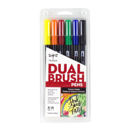 Tombow ABT Dual Brush estuche 6 rotuladores colores pastel - Tombow ABT  Dual Brush estuche 6 rotuladores colores pastel