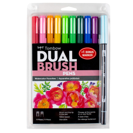 Watercolor with Markers, Painting Watercolour flowers, Tombow Dual Brush  Pens, Adult Coloring 