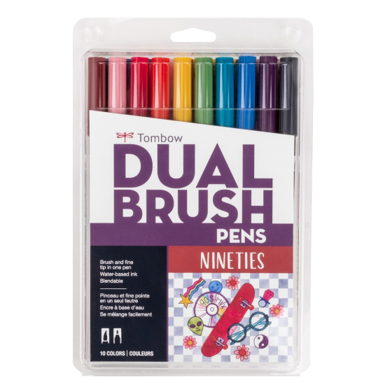 Dual Brush Pen 10-Pack, Nineties
