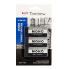 MONO Eraser, Black, Medium, 3 Pack