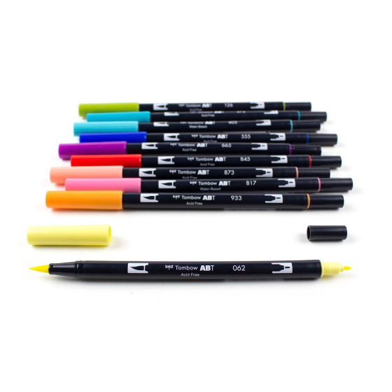 2024年レディースファッション福袋特集 Dual Markers Brush | Retro | 10-Pack Markers Art Pen Brush 筆記用具