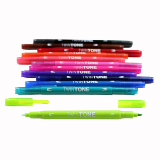 TwinTone Dual Tip Art Marker Bright Set, 12-Pack | Tombow USA