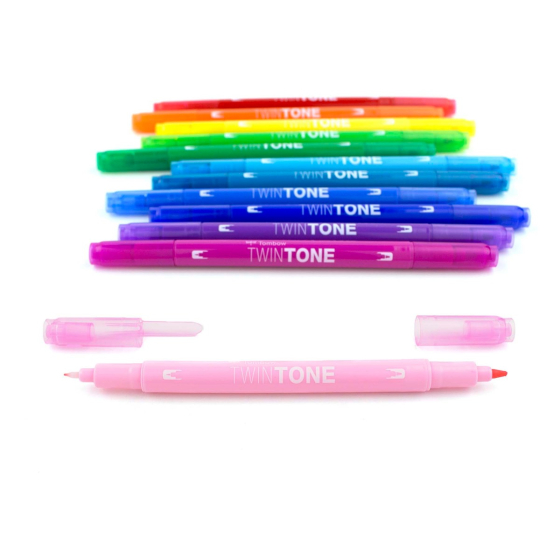TwinTone Dual Tip Art Marker Rainbow Set, 12-Pack | Tombow USA