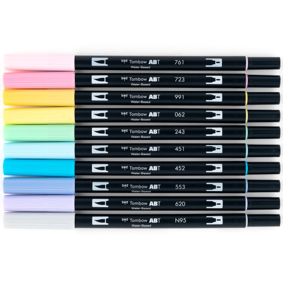 在庫処分セール テ Brush Dual Pen Free + 10-Pack Pastel, Markers, Art 筆記具