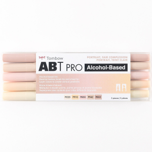 ABT PRO Alcohol-Based Markers, Portrait, Fair Complexion, 5pk