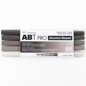 ABT PRO Alcohol-Based Markers, Portrait, Warm Gray Tones, 5pk