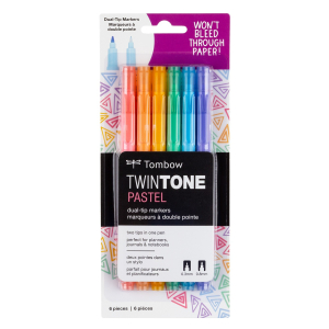  TwinTone Marker Set, 6-Pack Pastel