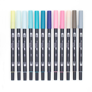 New Dual Brush Pen Colors, 12-Piece Marker Bundle