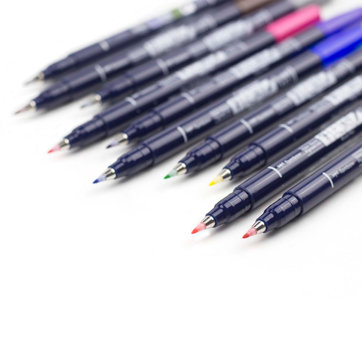 Tombow Fudenosuke Brush Pen 10-Colour Set