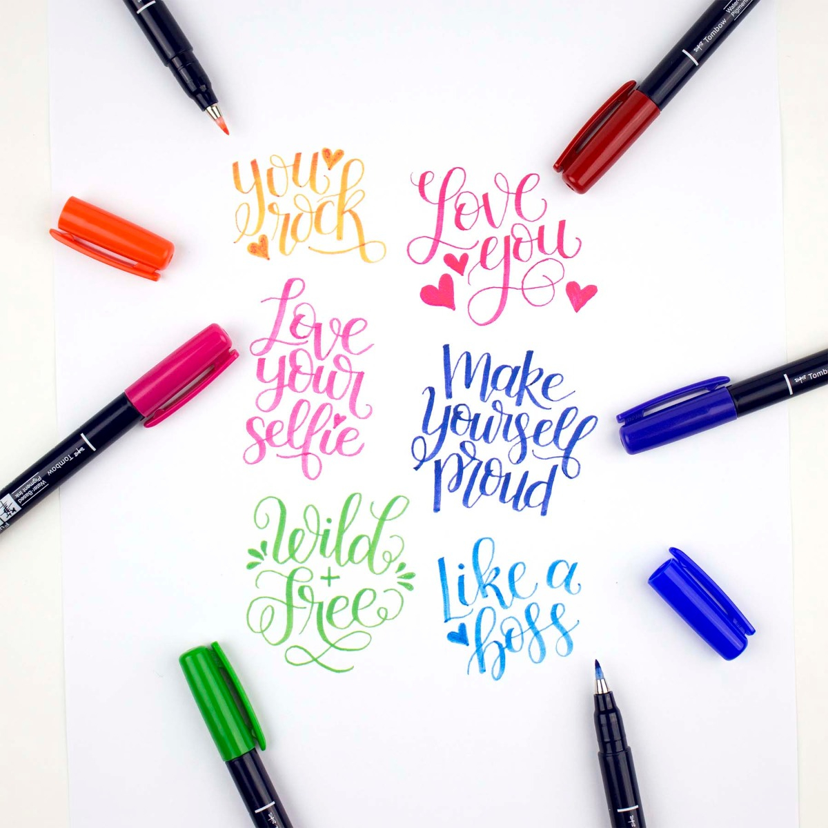 Tombow Fudenosuke Brush Pen 10-Colour Set