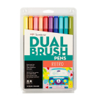 Dual Brush Pen Art Markers, Retro, 10-Pack