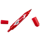 MONO Twin Permanent Marker, Fine & Chisel Tips, Red Ink