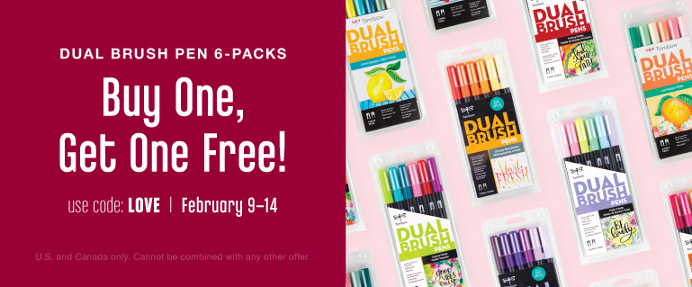 Buy one Dual Brush Pen 6-Pack set and get one free!