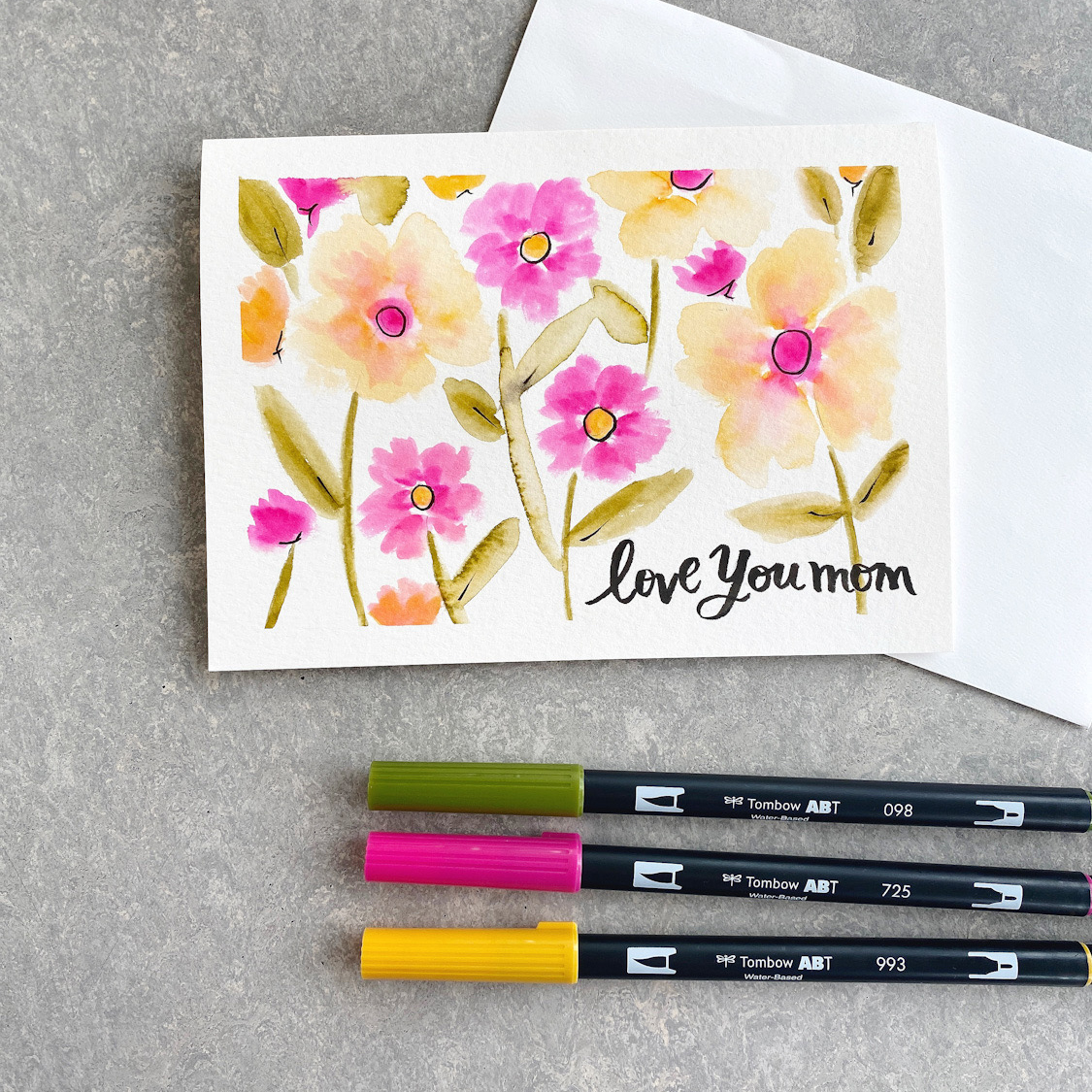 Brush Pen Drawing: Easy Floral Frame +3 More Ideas!