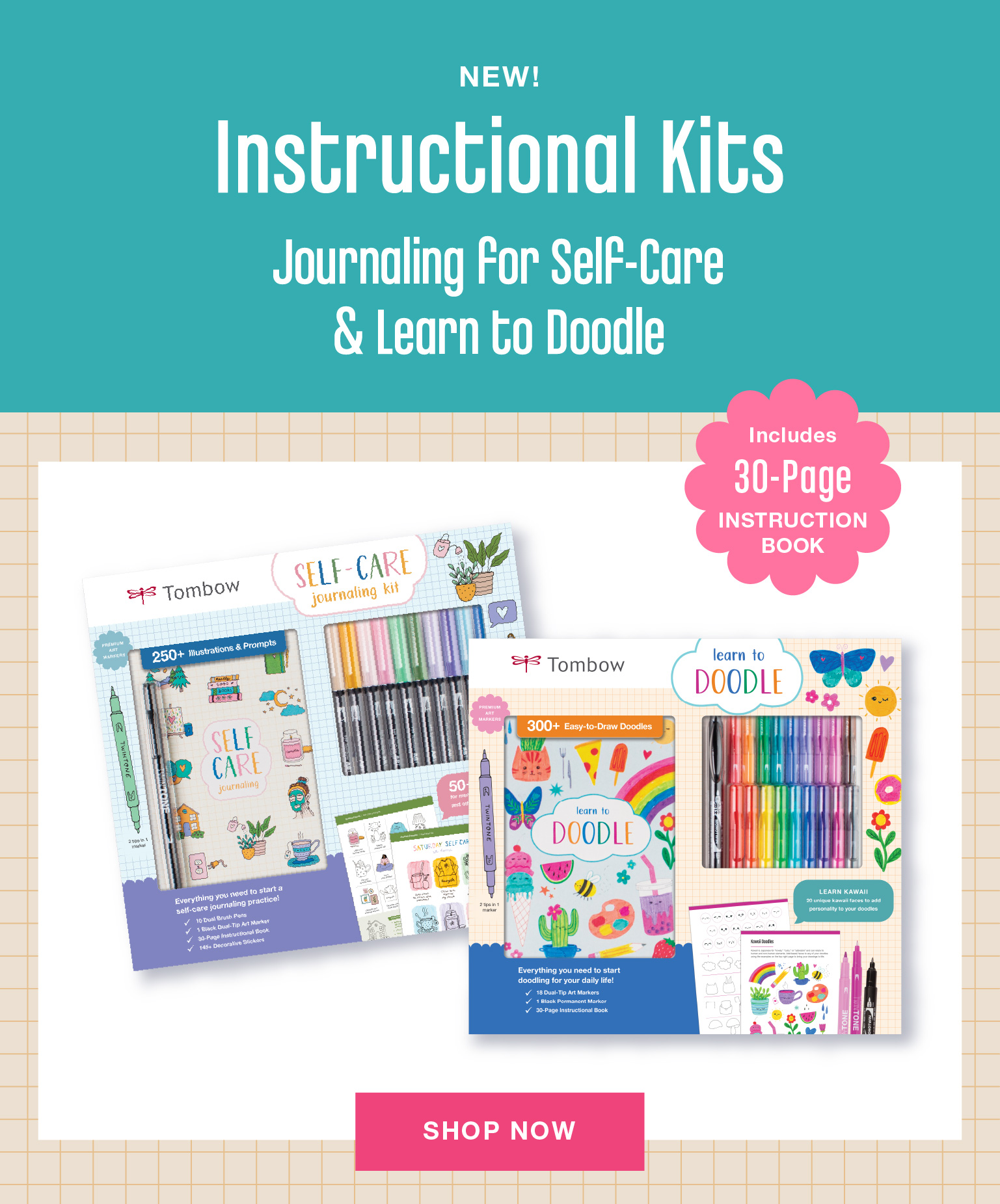 Click here to learn more about Tombow's exciting new instructional kits!
